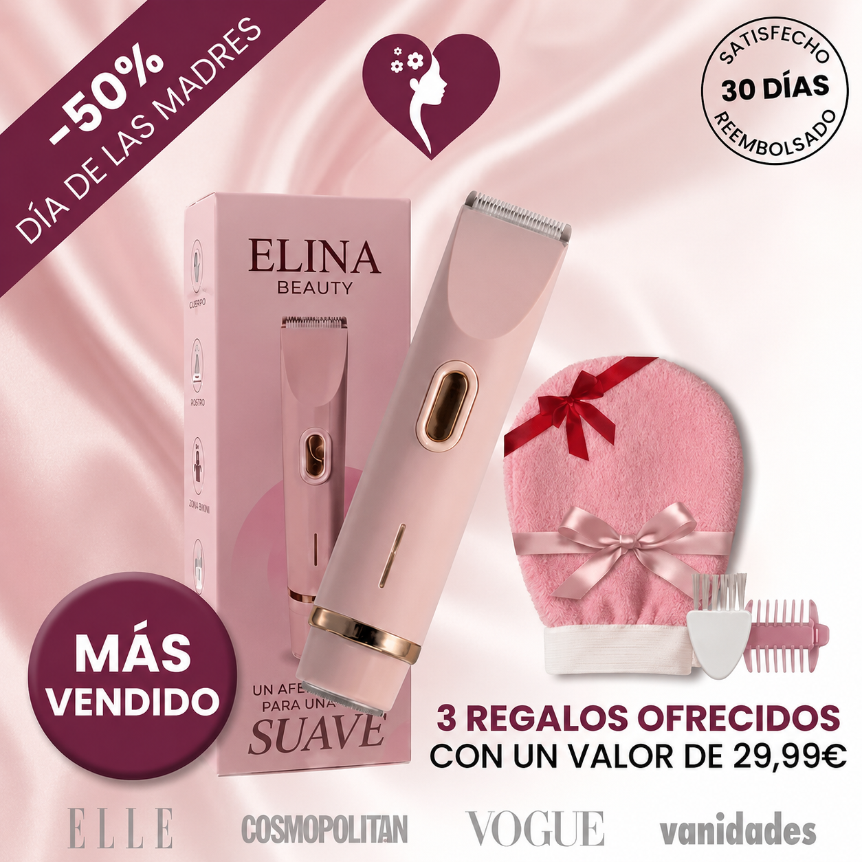 Depiladora 2 en 1 ELINA BEAUTY para piel sensible